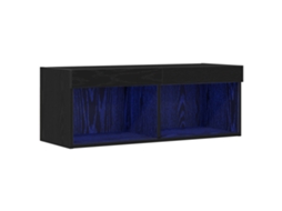 Conjunto 1 Gabinete Para Tv Vidaxl Preto Derivados De Madeira (80 X 30 X 30 Cm)
