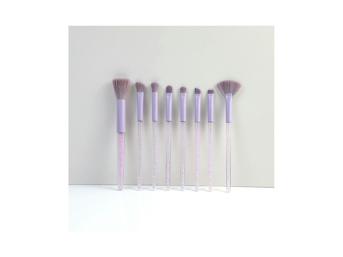 Conjunto de com Alça de Acrílico Brilhante para Pó Blush e Sombra Conjunto de Pincéis de MaquilhagemRoxo LUUCOZK