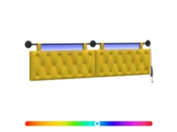 Conjunto 1 Cabeceira Moderna Vidaxl Amarelo Veludo (210 X 55 X 7 Cm)
