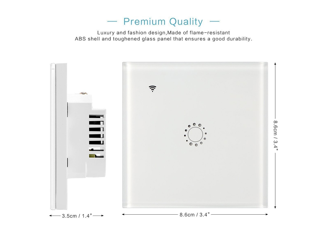 Laxiscreed Interruptor Wi-fi Inteligente Branco Bidirecional Para Automação E Compatibilidade Com Assistentes Inteligentes