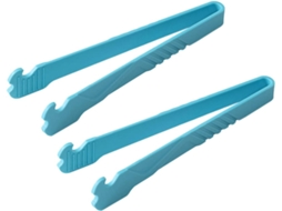 Conjunto De 2 Pinças Nylon Azuis Orfofe Para Alimentos, Fáceis De Limpar, Com Sistema Prático Para Escorrer Óleo, Ideais