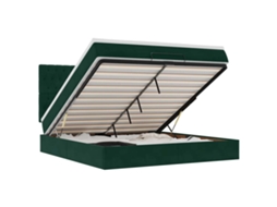 Estrutura de Cama Otomana com Colchão Verde Escuro Veludo MAISON EXCLUSIVE