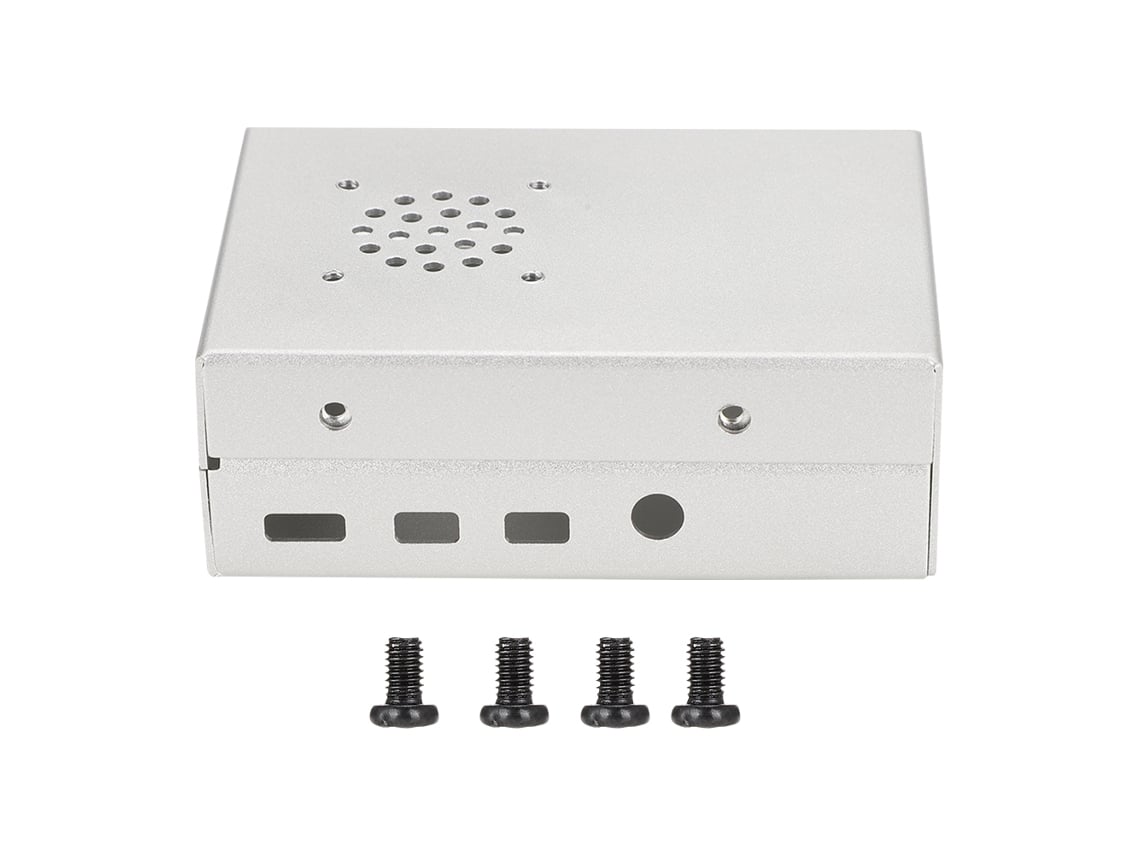 Capa protetora (compatível com Raspberry Pi 4b) Adequada para Raspberry Pi 4, capa protetora de metal, cor prata