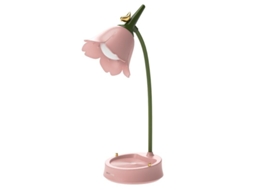 Lâmpada De Mesa Led Recarregável Usb Com Proteção Para Os Olhos, Abatimento Floral E Suporte Para Telefones