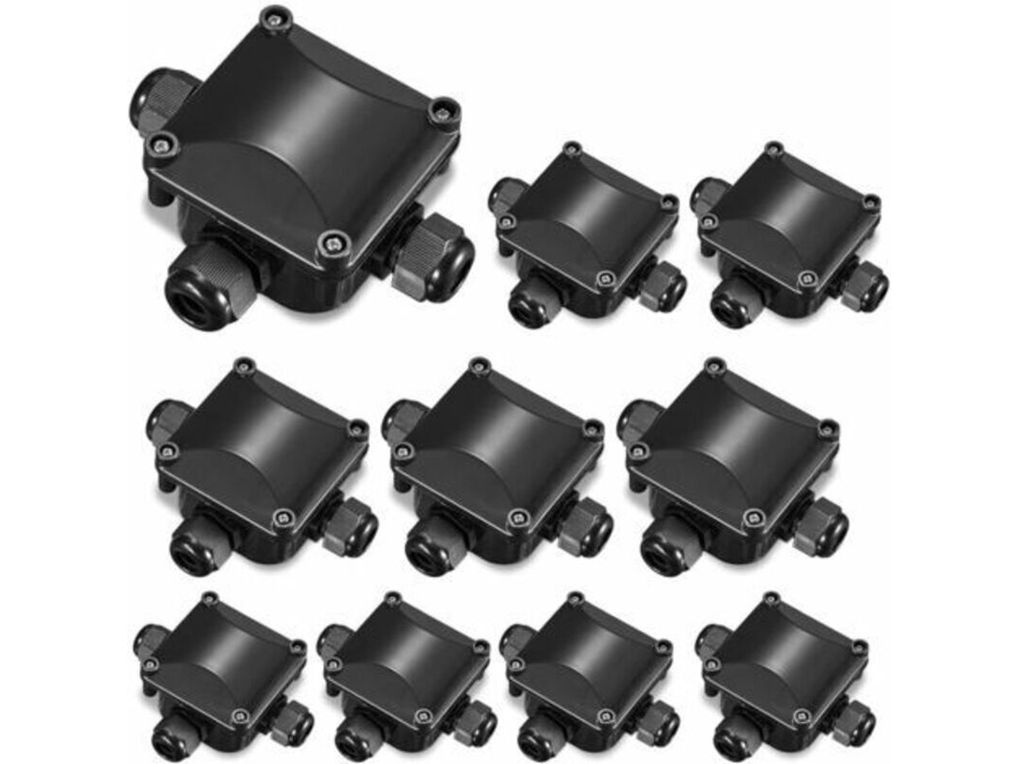 Caixa De Junção, 10 Unidades. Conector À Prova D'água Ip66 De 3 Vias, Para Uso Externo, Para Cabos Com Diâmetro De 5 A 10 Mm