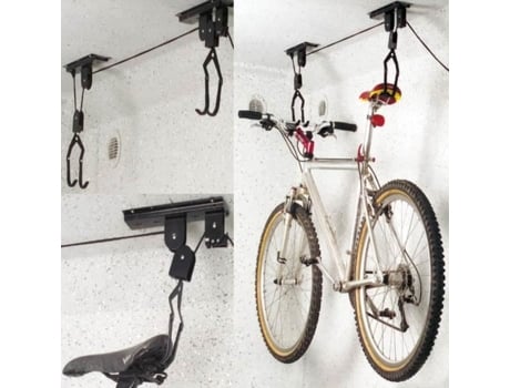 Suporte Elevador De Bicicleta De Teto Ovonni Proplus 730915 Peso Máx 20 Kg Ganchos Incluídos Economia De Espaço