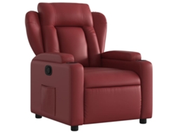 Poltrona reclinável couro VIDAXL artificial vermelho tinto