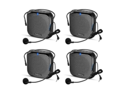4 Amplificadores de Voz Portáteis, Amplificador com Microfone e Alto-falante, Sistema de PA Pessoal Slowmoose