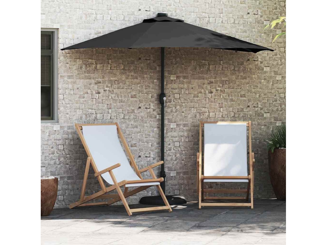Vidaxl Guarda-sol De Jardim Preto 294 X 150 X 223 Cm Poliéster E Aço