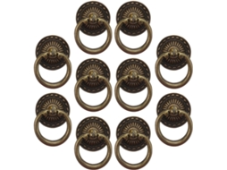 Conjunto De 10 Peças De Puxadores Antigos De Cobre Para Móveis, Argolas Para Gavetas Com Furos.