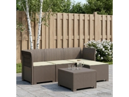 Vidaxl Sofá De Jardim Para 4 Pessoas Com Almofadas Estilo Rattan Pp