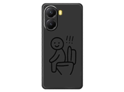 Capa Tkdaddy Para Xiaomi Redmi Turbo 4 5g / Poco X7 Pro 5g Com Estampa De Boneco De Papel Higiênico E Bordas Retas, Capa Traseira De Tpu Preta