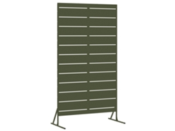 Painel De Cerca De Metal Exterior Com Design Às Risca Vidaxl Verde Azeitona Aço Revestido A Pó