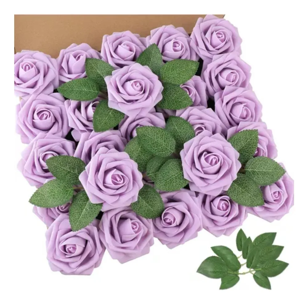 Novas Flores Artificiais Rosas Vermelhas Escuras, De 25 Peças,vayotoy