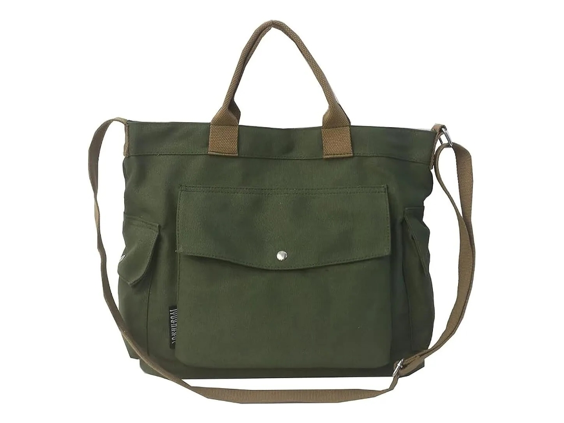 Lurelia Bolsa De Ombro Feminina Em Lona Grande Capacidade Fecho De Correr Vários Bolsos Para Uso Diário