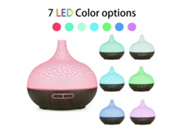Difusor de aromas 150ml, óleos essenciais USB, luz noturna, acabamento escuro | MDUG