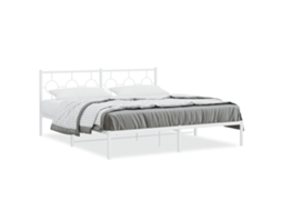 Bed Frame, Bed Frames Vidaxl Branco Aço (183 X 213 Cm)