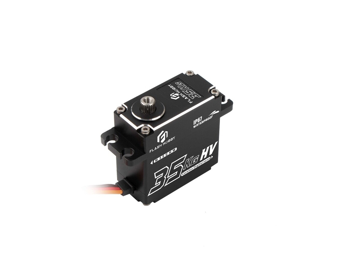 Servo Flashhobby M35chw 35kg Binário 120 0,07s 8,4v À Prova de Água, Sem Núcleo, com Engrenagens em Alumínio e Braço de 25t para Carros Rc. MDUG