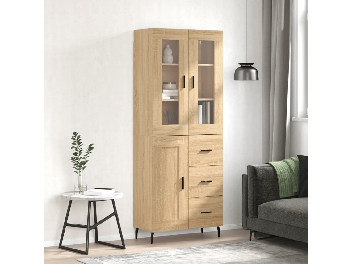 Vidaxl Armário Alto 69,5x34x180 Cm Derivados De Madeira Cor Sonoma
