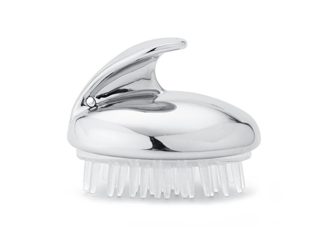 Pincel De Cabelo De Silicone Macio Detachable Para Limpeza Profunda Reduz Caspa Massagem No Couro Cabeludo Eletroprateado