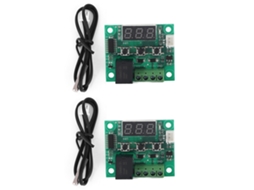 2 Peças Termostato Digital W1209 12v Sensor Impermeável Controle de Temperatura 50~110°c | S/MARCA