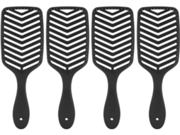 Conjunto De 4 Escovas Cabelo Ocas, Conjunto De Pentes Para Massagem Do Couro Cabeludo, Pentes Desembaraçantes Com Design