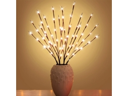 Conjunto de 4 Luzes Multifuncionais Galho Bétula com 20 Leds Brancos Quentes, Alimentadas por Bateria BRILVIBERA