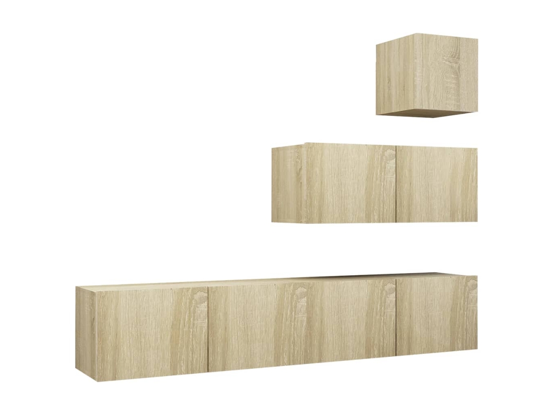 Tv Cabinet Set, Tv Cabinet Sets Vidaxl Marrom Madeira Processada (n/a)
