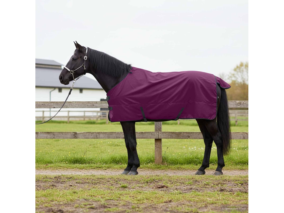 Vidaxl Cobertor De Cavalo Roxo Completo 75 Cm Poliéster