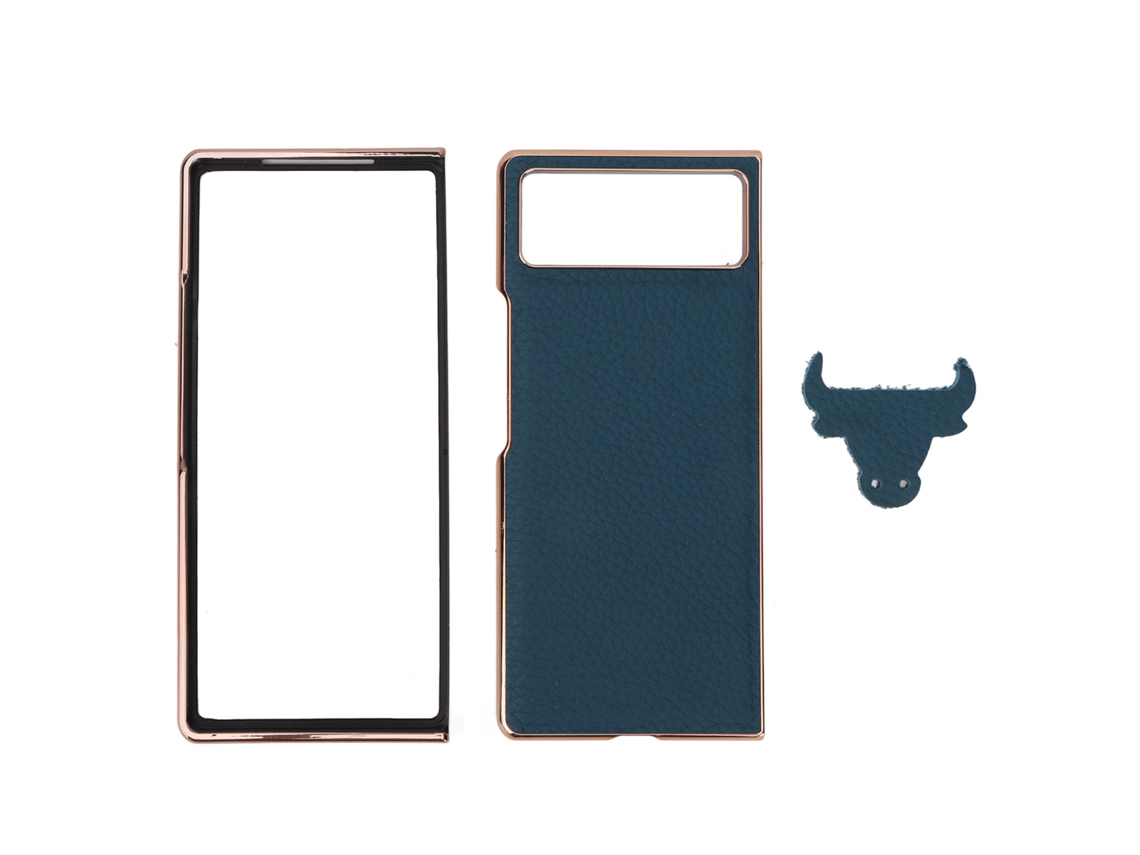 Aetheria capa de Couro Protetora Xiaomi Mix Fold 2 Anti risco Plating Azul Case Cover