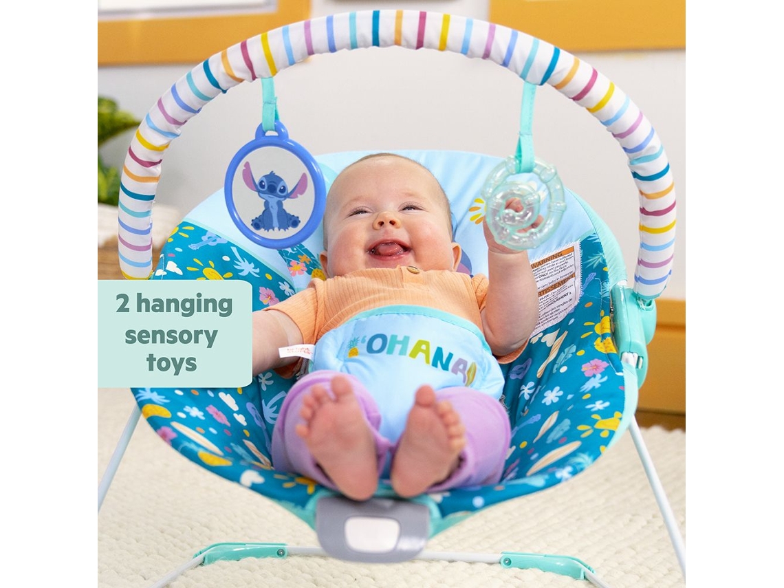 Cadeira De Balanço Para Bebês Bright Starts Stitch Ohana Paradise Conforto Vibratório
