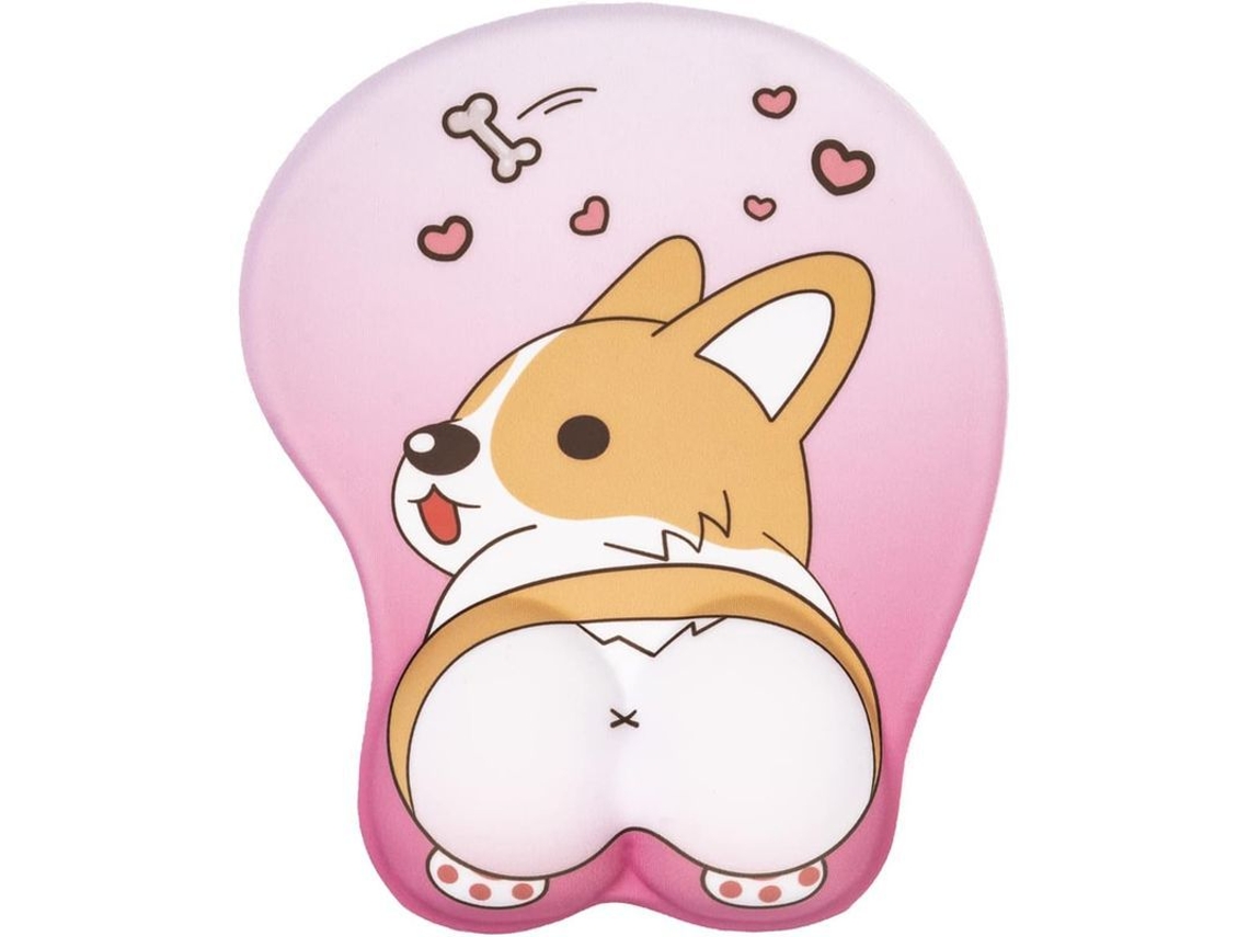 Mouse Pad Ergonômico com Apoio de Pulso Rosa