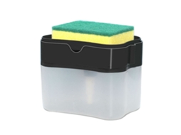 Dispenser de detergente para louça plástico durável com grande capacidade e armazenamento compacto preto | S/MARCA