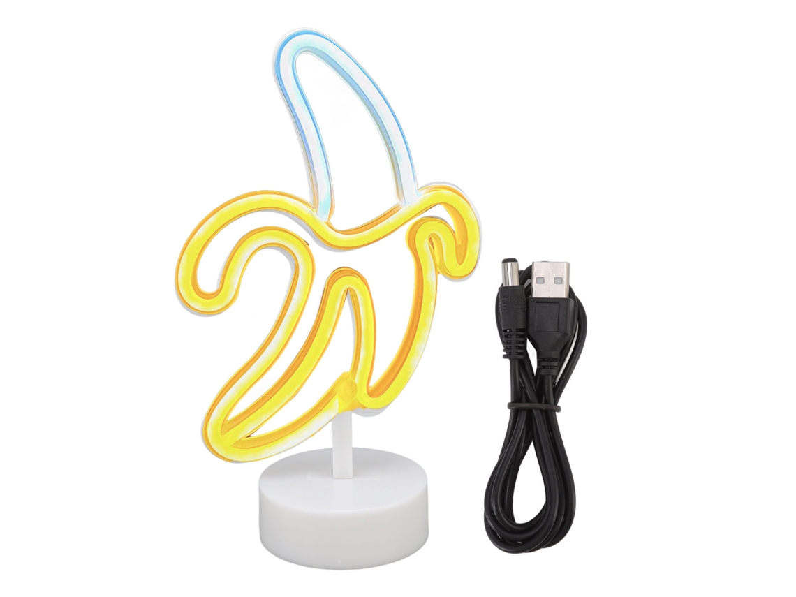 Placa de neon banana, LED, luzes decorativas, bateria/USB, festa, Natal, varanda | S/MARCA