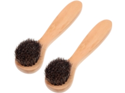 Esponja facial esfoliante suave, 2 peças, cerdas naturais e de madeira, para limpeza.