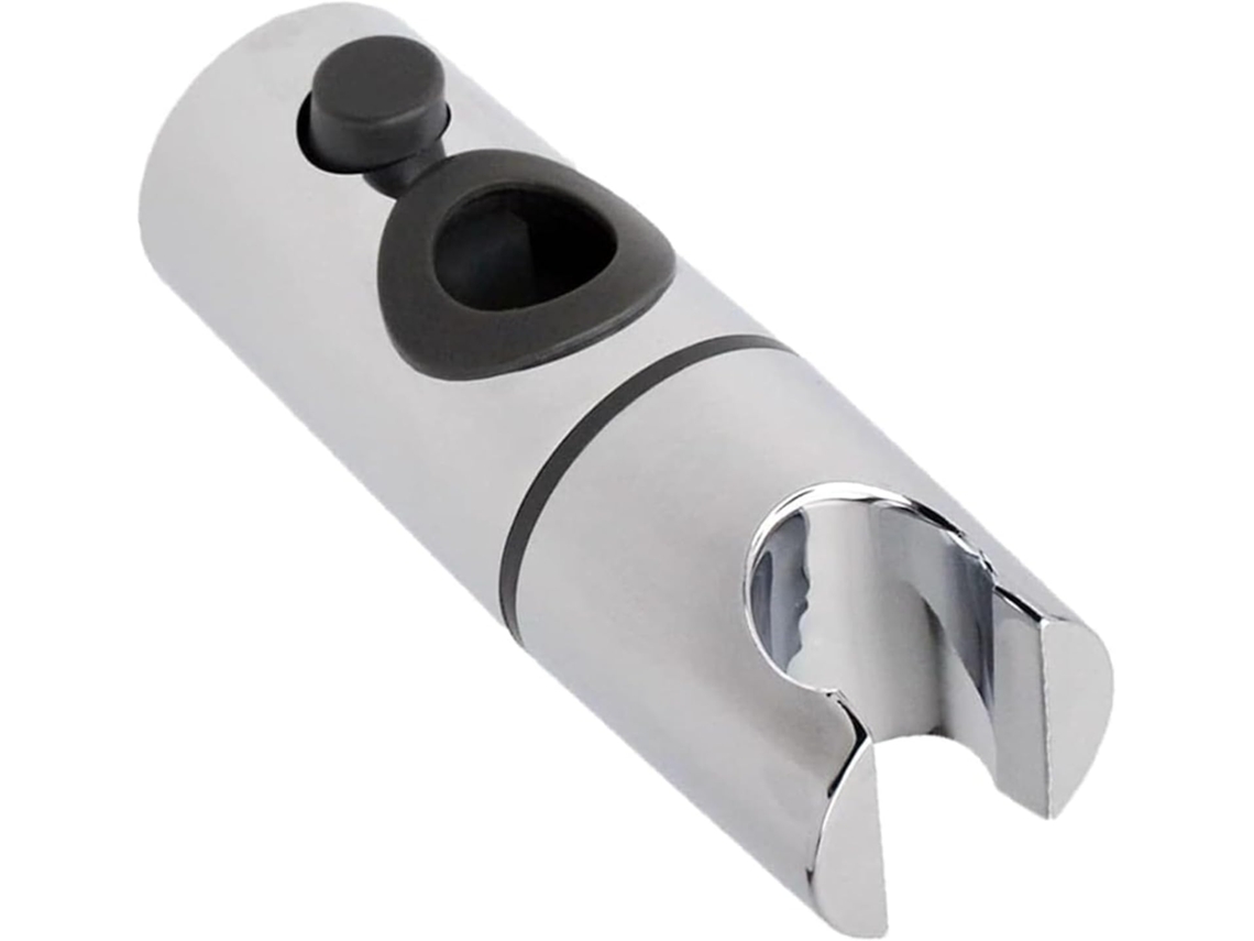 Porta-chuveiro com trilho de 25 mm, ajustável, com botão de pressão e rotação de 360°, dourado.