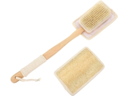 Escova De Banho Que Protege A Pele Com Cabo Longo Em Bucha Natural E Madeira, Escova Esfoliante Corporal Fácil De