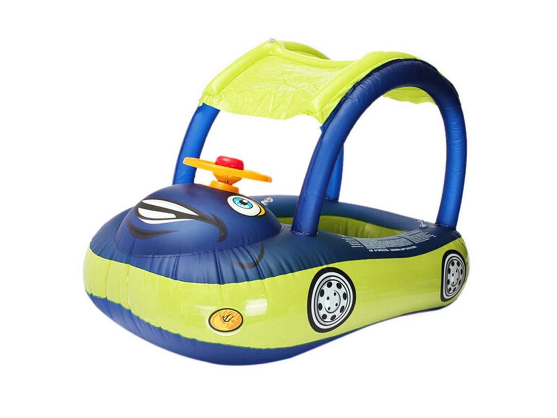FLUTUADOR de Piscina para Bebê com Toldo e Forma de Carro | S/MARCA