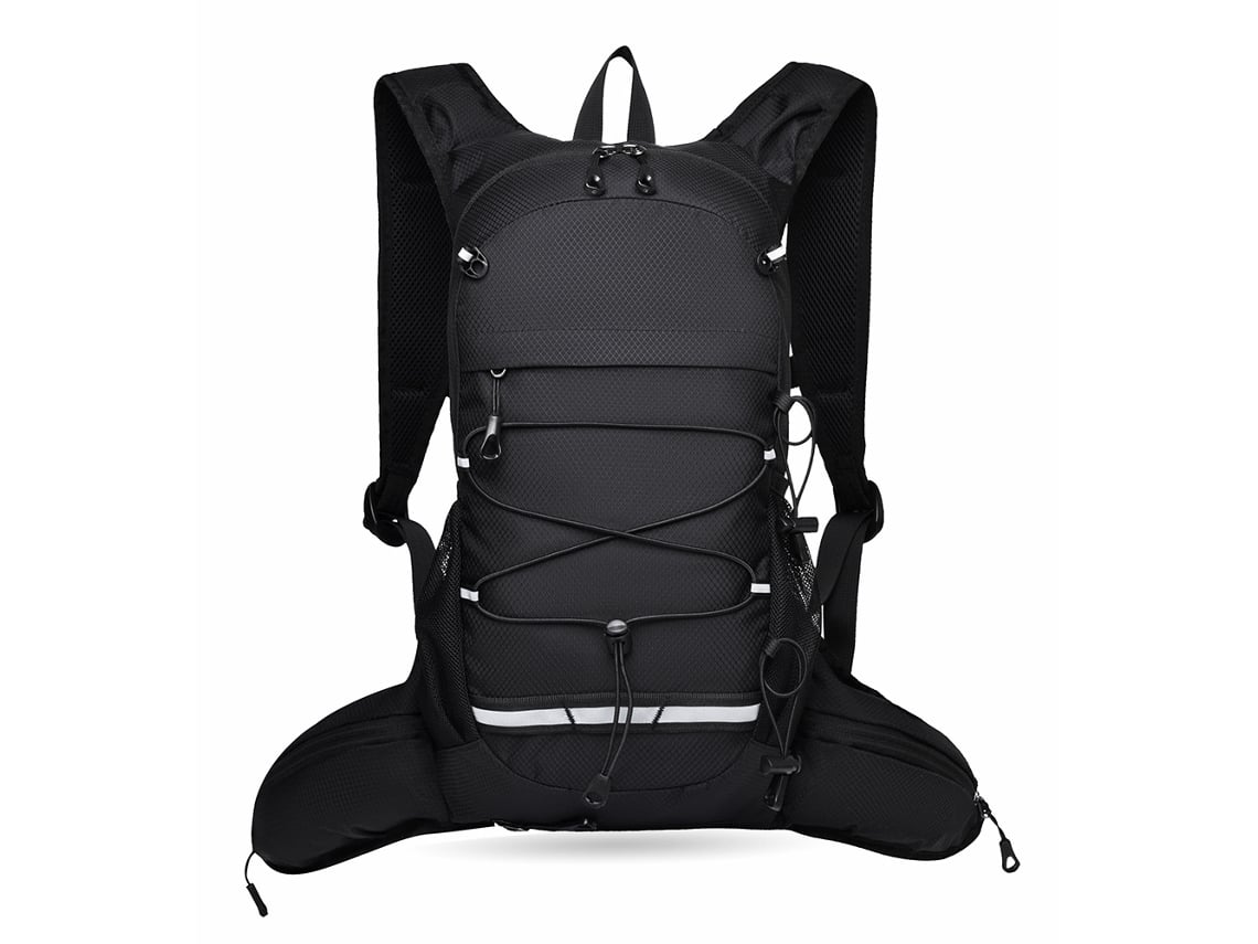 Mochila leve para atividades ao ar livre, como corrida em trilha e ciclismo (preta), unissex.