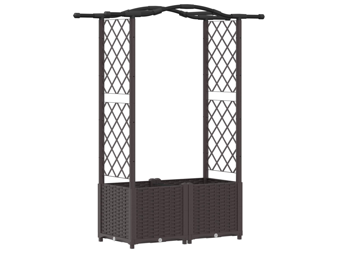 Vidaxl Cama Elevada Com Treliça E Telhado Castanho 125 X 40 X 138 Cm