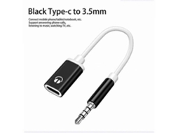 Cabo de Áudio 3,5 Mm Macho para Tipo C Fêmea, Adaptador Analógico Fone Ouvido Mp3 Player e Laptop . AQUAFORGE (edição A)