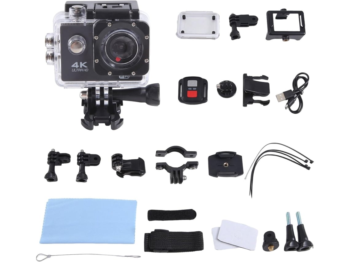 Câmera De Ação Ultra Hd 4k Para Esportes, À Prova Dágua, Com Fones De Ouvido, Tela De 2 Polegadas E Gokoco