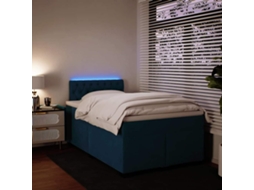 Vidaxl Cama Boxspring Com Colchão 120x200 Cm Veludo Azul