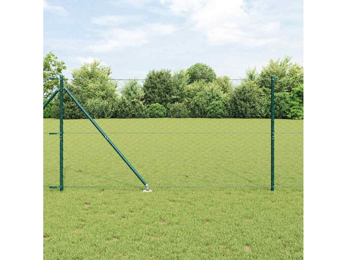 Vidaxl Cerca Hexagonal Com Poste 100 X 1,4 M Aço Revestido De Pvc