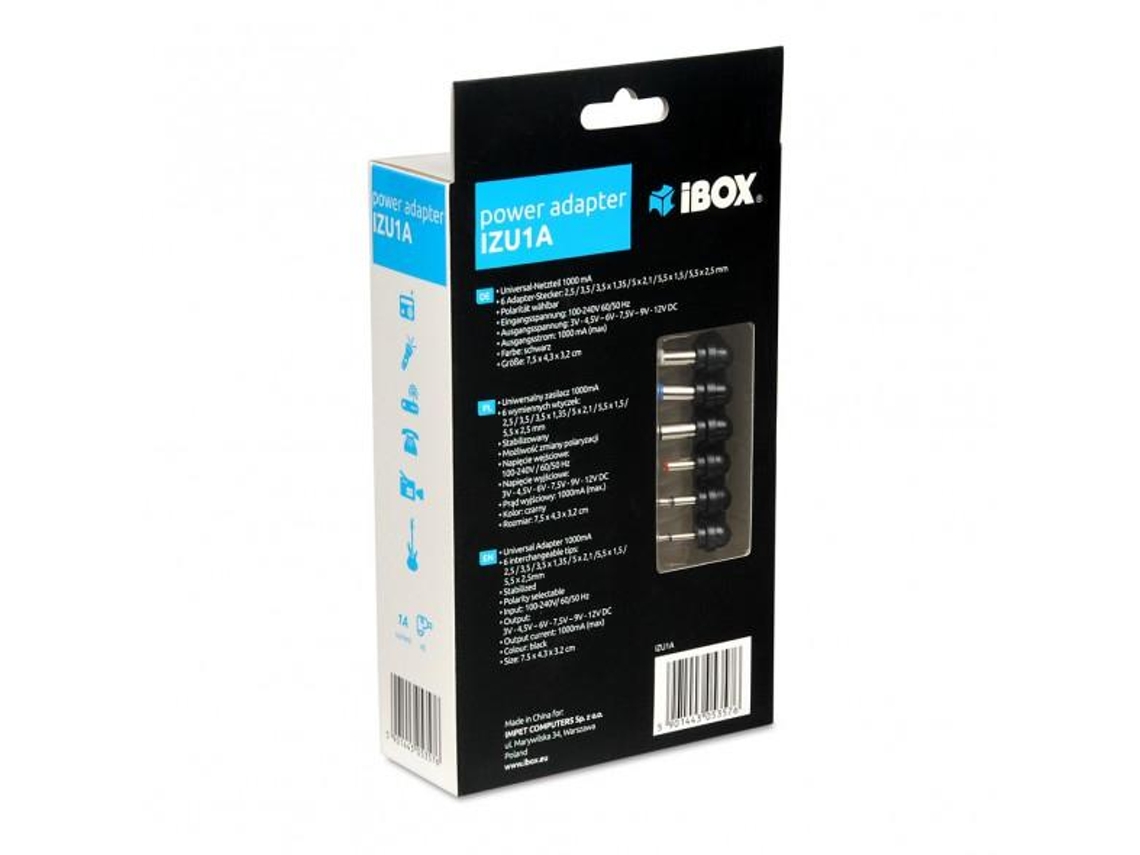 Ibox Izu1A Adaptador e Transformador Interior Preto