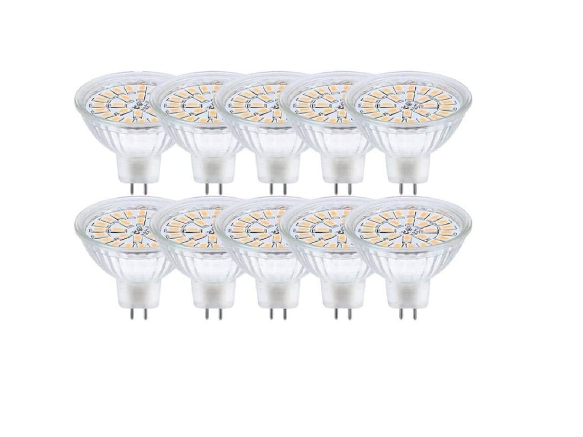 Lâmpadas LED Gu5.3 Mr16 12v 3w NOVA LINE, Equivalente a 30w, 3000k, Pacote de 10, Classe Energética