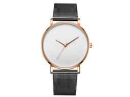 Relógio de quartzo unissex Gaiety, estilo casual, com pulseira de liga metálica.
