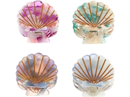 Conjunto De 4 Presilhas De Cabelo Fofas, Pequenas E Resistentes, Em Formato De Concha.