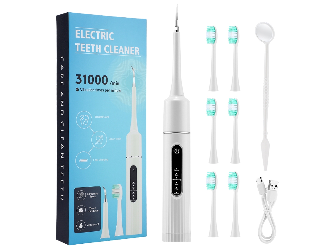 Escova de Dentes Elétrica À Prova D'água com Scanner Dental de Vibração Sônica MDUG (branca com Cabeça de Escova)