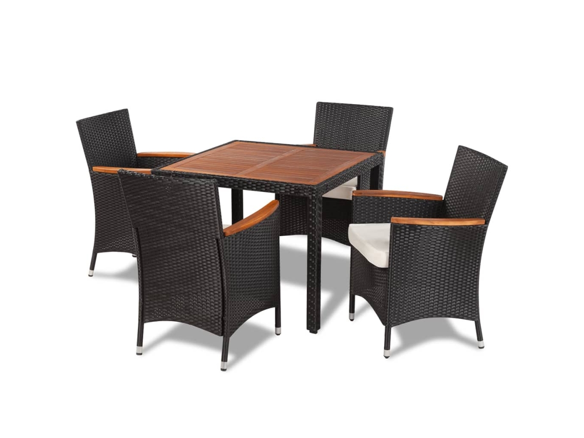 Garden Chair, Garden Chairs Vidaxl Preto Rattan / Vime (mesa Com 90 Cm De Comprimento)